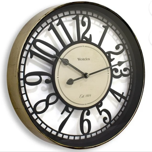 12 inch wall clock with open back. Westclox brand. New in box. - Picture 2 of 7